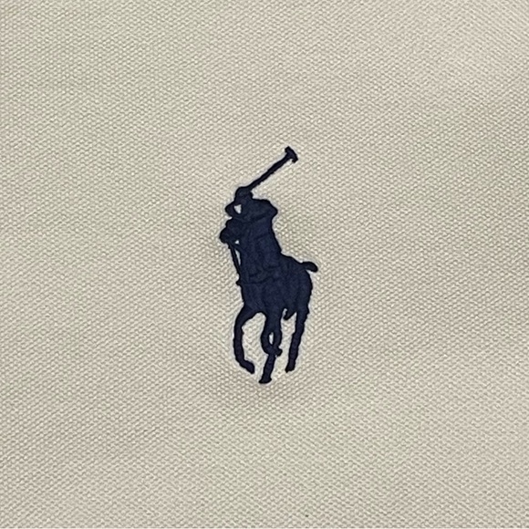 Polo Ralph Lauren Mens Size Large Mesh Polo Shirt US Flag Big Pony Logo Gray - Picture 7 of 9